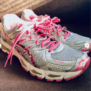 ASICS Gel Kayano 21 US US Silver Grey Pink Black running Shoe T4H7Q Womens 9 US